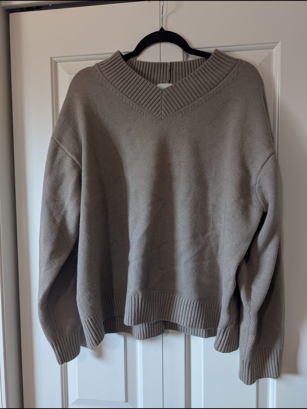H&M Taupe V-Neck Knit Sweater